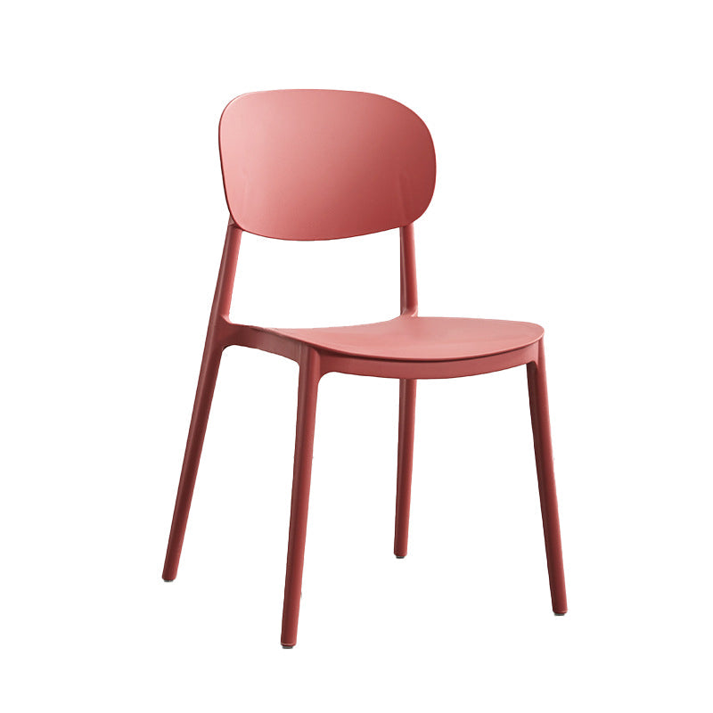 Plastic Scandinavian Armless Chair Open Back Indoor-Outdoor Chair Burgundy 1 Piece Clearhalo 'Dining Chairs' 'Dining Tables & Seating' 'dining_chair' 'furn' 'furn_dining_chair' 'Furniture' 'furniture_dining_chair' 'Kitchen & Dining Furniture' 5044116