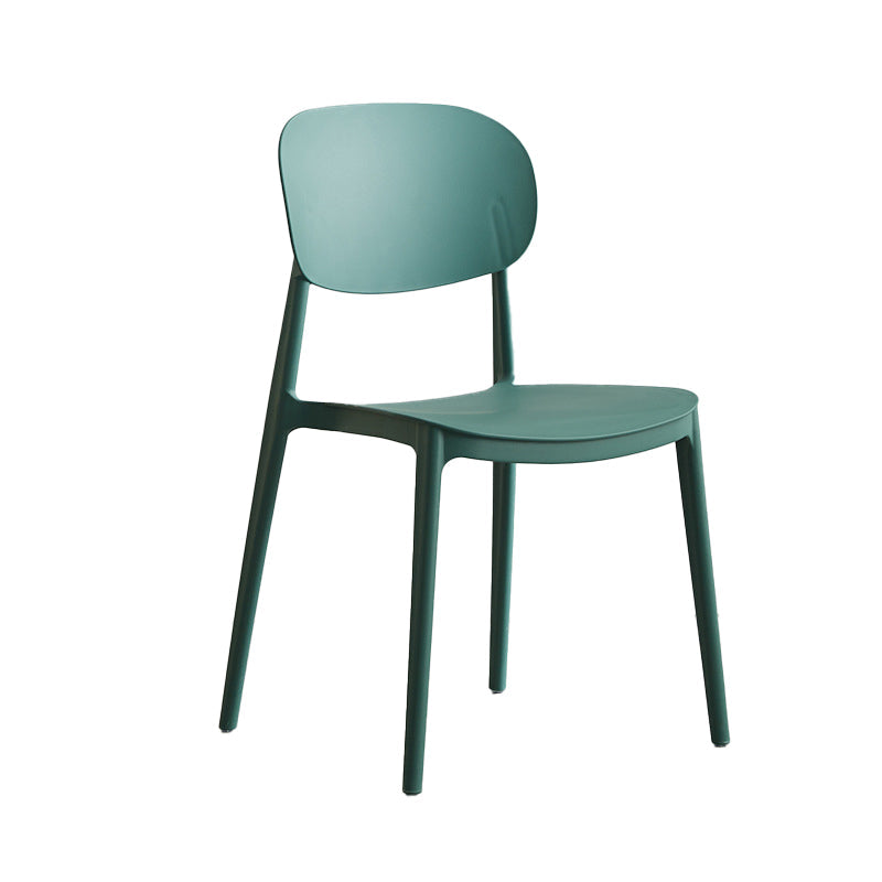 Plastic Scandinavian Armless Chair Open Back Indoor-Outdoor Chair Army Green 1 Piece Clearhalo 'Dining Chairs' 'Dining Tables & Seating' 'dining_chair' 'furn' 'furn_dining_chair' 'Furniture' 'furniture_dining_chair' 'Kitchen & Dining Furniture' 5044119