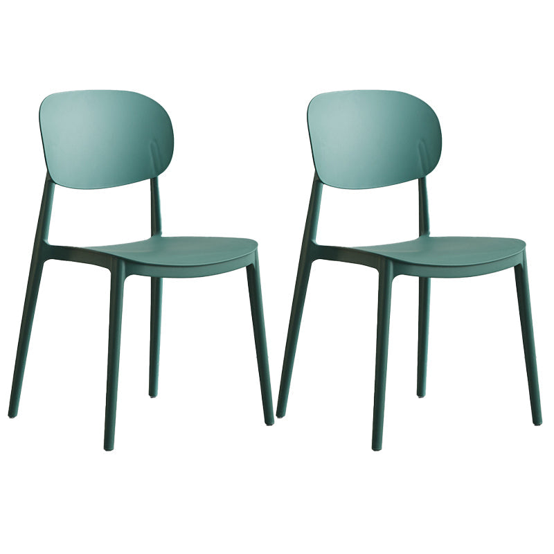 Plastic Scandinavian Armless Chair Open Back Indoor-Outdoor Chair Army Green 2 Piece Set Clearhalo 'Dining Chairs' 'Dining Tables & Seating' 'dining_chair' 'furn' 'furn_dining_chair' 'Furniture' 'furniture_dining_chair' 'Kitchen & Dining Furniture' 5044120