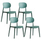 Plastic Scandinavian Armless Chair Open Back Indoor-Outdoor Chair Army Green 4 Piece Set Clearhalo 'Dining Chairs' 'Dining Tables & Seating' 'dining_chair' 'furn' 'furn_dining_chair' 'Furniture' 'furniture_dining_chair' 'Kitchen & Dining Furniture' 5044121