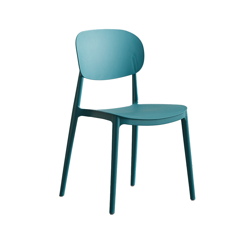 Plastic Scandinavian Armless Chair Open Back Indoor-Outdoor Chair Peacock Blue 1 Piece Clearhalo 'Dining Chairs' 'Dining Tables & Seating' 'dining_chair' 'furn' 'furn_dining_chair' 'Furniture' 'furniture_dining_chair' 'Kitchen & Dining Furniture' 5044122