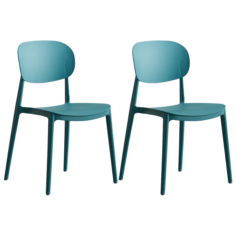 Plastic Scandinavian Armless Chair Open Back Indoor-Outdoor Chair Peacock Blue 2 Piece Set Clearhalo 'Dining Chairs' 'Dining Tables & Seating' 'dining_chair' 'furn' 'furn_dining_chair' 'Furniture' 'furniture_dining_chair' 'Kitchen & Dining Furniture' 5044123