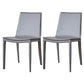 Modern Style Side Chair Faux Leather Solid Back Dining Chair for Home Dark Gray 2 Piece Set Clearhalo 'Dining Chairs' 'Dining Tables & Seating' 'dining_chair' 'furn' 'furn_dining_chair' 'Furniture' 'furniture_dining_chair' 'Kitchen & Dining Furniture' 5044128