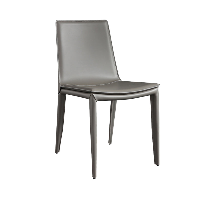 Modern Style Side Chair Faux Leather Solid Back Dining Chair for Home Clearhalo 'Dining Chairs' 'Dining Tables & Seating' 'dining_chair' 'furn' 'furn_dining_chair' 'Furniture' 'furniture_dining_chair' 'Kitchen & Dining Furniture' 5044134