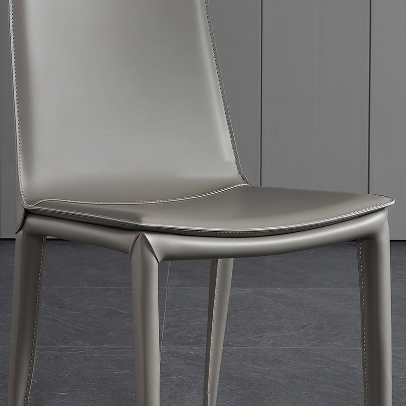 Modern Style Side Chair Faux Leather Solid Back Dining Chair for Home Clearhalo 'Dining Chairs' 'Dining Tables & Seating' 'dining_chair' 'furn' 'furn_dining_chair' 'Furniture' 'furniture_dining_chair' 'Kitchen & Dining Furniture' 5044140