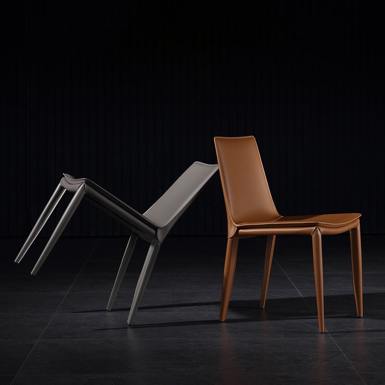 Modern Style Side Chair Faux Leather Solid Back Dining Chair for Home Clearhalo 'Dining Chairs' 'Dining Tables & Seating' 'dining_chair' 'furn' 'furn_dining_chair' 'Furniture' 'furniture_dining_chair' 'Kitchen & Dining Furniture' 5044143