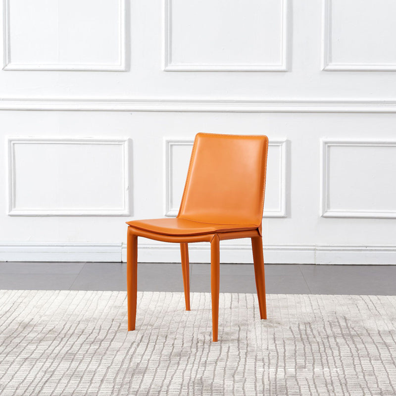 Modern Style Side Chair Faux Leather Solid Back Dining Chair for Home Clearhalo 'Dining Chairs' 'Dining Tables & Seating' 'dining_chair' 'furn' 'furn_dining_chair' 'Furniture' 'furniture_dining_chair' 'Kitchen & Dining Furniture' 5044145