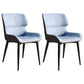 Faux Leather Modern Armless Chair Matte Finish Wingback Dining Chair Sky Blue 2 Piece Set Clearhalo 'Dining Chairs' 'Dining Tables & Seating' 'dining_chair' 'furn' 'furn_dining_chair' 'Furniture' 'furniture_dining_chair' 'Kitchen & Dining Furniture' 5044158