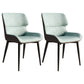 Faux Leather Modern Armless Chair Matte Finish Wingback Dining Chair Light Green 2 Piece Set Clearhalo 'Dining Chairs' 'Dining Tables & Seating' 'dining_chair' 'furn' 'furn_dining_chair' 'Furniture' 'furniture_dining_chair' 'Kitchen & Dining Furniture' 5044160