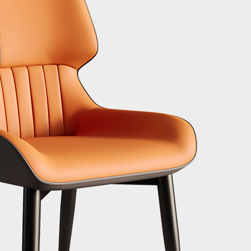 Faux Leather Modern Armless Chair Matte Finish Wingback Dining Chair Clearhalo 'Dining Chairs' 'Dining Tables & Seating' 'dining_chair' 'furn' 'furn_dining_chair' 'Furniture' 'furniture_dining_chair' 'Kitchen & Dining Furniture' 5044161