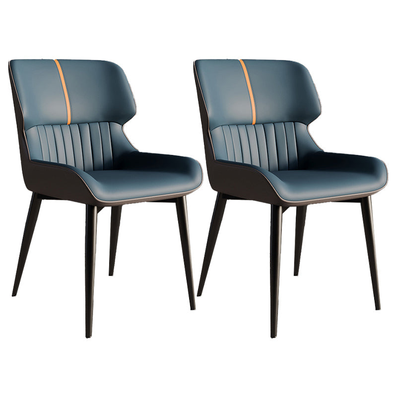 Faux Leather Modern Armless Chair Matte Finish Wingback Dining Chair Army Green 2 Piece Set Clearhalo 'Dining Chairs' 'Dining Tables & Seating' 'dining_chair' 'furn' 'furn_dining_chair' 'Furniture' 'furniture_dining_chair' 'Kitchen & Dining Furniture' 5044162