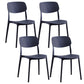 Plastic Contemporary Armless Chair Open Back Indoor-Outdoor Chair Black Plastic & Acrylic Set of 4 Clearhalo 'Dining Chairs' 'Dining Tables & Seating' 'dining_chair' 'Furniture' 'furniture_dining_chair' 'Kitchen & Dining Furniture' 5044167