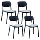 Plastic Contemporary Armless Chair Open Back Indoor-Outdoor Chair Black Upholstered Set of 4 Clearhalo 'Dining Chairs' 'Dining Tables & Seating' 'dining_chair' 'Furniture' 'furniture_dining_chair' 'Kitchen & Dining Furniture' 5044169