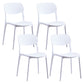 Plastic Contemporary Armless Chair Open Back Indoor-Outdoor Chair White Plastic & Acrylic Set of 4 Clearhalo 'Dining Chairs' 'Dining Tables & Seating' 'dining_chair' 'Furniture' 'furniture_dining_chair' 'Kitchen & Dining Furniture' 5044174