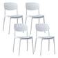 Plastic Contemporary Armless Chair Open Back Indoor-Outdoor Chair White Upholstered Set of 4 Clearhalo 'Dining Chairs' 'Dining Tables & Seating' 'dining_chair' 'Furniture' 'furniture_dining_chair' 'Kitchen & Dining Furniture' 5044176