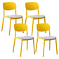 Plastic Contemporary Armless Chair Open Back Indoor-Outdoor Chair Yellow Upholstered Set of 4 Clearhalo 'Dining Chairs' 'Dining Tables & Seating' 'dining_chair' 'Furniture' 'furniture_dining_chair' 'Kitchen & Dining Furniture' 5044185