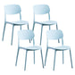 Plastic Contemporary Armless Chair Open Back Indoor-Outdoor Chair Light Blue Plastic & Acrylic Set of 4 Clearhalo 'Dining Chairs' 'Dining Tables & Seating' 'dining_chair' 'Furniture' 'furniture_dining_chair' 'Kitchen & Dining Furniture' 5044187