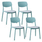 Plastic Contemporary Armless Chair Open Back Indoor-Outdoor Chair Light Blue Upholstered Set of 4 Clearhalo 'Dining Chairs' 'Dining Tables & Seating' 'dining_chair' 'Furniture' 'furniture_dining_chair' 'Kitchen & Dining Furniture' 5044189