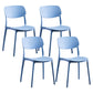 Plastic Contemporary Armless Chair Open Back Indoor-Outdoor Chair Peacock Blue Plastic & Acrylic Set of 4 Clearhalo 'Dining Chairs' 'Dining Tables & Seating' 'dining_chair' 'Furniture' 'furniture_dining_chair' 'Kitchen & Dining Furniture' 5044190