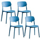 Plastic Contemporary Armless Chair Open Back Indoor-Outdoor Chair Royal Blue Plastic & Acrylic Set of 4 Clearhalo 'Dining Chairs' 'Dining Tables & Seating' 'dining_chair' 'Furniture' 'furniture_dining_chair' 'Kitchen & Dining Furniture' 5044195