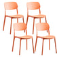 Plastic Contemporary Armless Chair Open Back Indoor-Outdoor Chair Orange Plastic & Acrylic Set of 4 Clearhalo 'Dining Chairs' 'Dining Tables & Seating' 'dining_chair' 'Furniture' 'furniture_dining_chair' 'Kitchen & Dining Furniture' 5044197