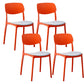Plastic Contemporary Armless Chair Open Back Indoor-Outdoor Chair Orange Upholstered Set of 4 Clearhalo 'Dining Chairs' 'Dining Tables & Seating' 'dining_chair' 'Furniture' 'furniture_dining_chair' 'Kitchen & Dining Furniture' 5044198