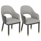 Modern Style Arm Chair Leather Open Back Indoor Dining Chair Grey 2 Piece Set Clearhalo 'Dining Chairs' 'Dining Tables & Seating' 'dining_chair' 'furn' 'furn_dining_chair' 'Furniture' 'furniture_dining_chair' 'Kitchen & Dining Furniture' 5044203