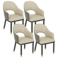 Modern Style Arm Chair Leather Open Back Indoor Dining Chair Beige 4 Piece Set Clearhalo 'Dining Chairs' 'Dining Tables & Seating' 'dining_chair' 'furn' 'furn_dining_chair' 'Furniture' 'furniture_dining_chair' 'Kitchen & Dining Furniture' 5044210
