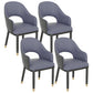 Modern Style Arm Chair Leather Open Back Indoor Dining Chair Blue 4 Piece Set Clearhalo 'Dining Chairs' 'Dining Tables & Seating' 'dining_chair' 'furn' 'furn_dining_chair' 'Furniture' 'furniture_dining_chair' 'Kitchen & Dining Furniture' 5044217