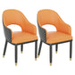 Modern Style Arm Chair Leather Open Back Indoor Dining Chair Black-Orange 2 Piece Set Clearhalo 'Dining Chairs' 'Dining Tables & Seating' 'dining_chair' 'furn' 'furn_dining_chair' 'Furniture' 'furniture_dining_chair' 'Kitchen & Dining Furniture' 5044220