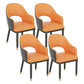 Modern Style Arm Chair Leather Open Back Indoor Dining Chair Black-Orange 4 Piece Set Clearhalo 'Dining Chairs' 'Dining Tables & Seating' 'dining_chair' 'furn' 'furn_dining_chair' 'Furniture' 'furniture_dining_chair' 'Kitchen & Dining Furniture' 5044223