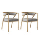 Glam Style Dining Arm Chair Upholstered Open Back Dining Chair Grey 2 Piece Set Clearhalo 'Dining Chairs' 'Dining Tables & Seating' 'dining_chair' 'furn' 'furn_dining_chair' 'Furniture' 'furniture_dining_chair' 'Kitchen & Dining Furniture' 5044231