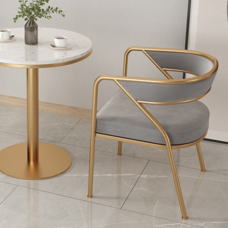 Glam Style Dining Arm Chair Upholstered Open Back Dining Chair Clearhalo 'Dining Chairs' 'Dining Tables & Seating' 'dining_chair' 'furn' 'furn_dining_chair' 'Furniture' 'furniture_dining_chair' 'Kitchen & Dining Furniture' 5044238