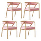 Glam Style Dining Arm Chair Upholstered Open Back Dining Chair Pink 4 Piece Set Clearhalo 'Dining Chairs' 'Dining Tables & Seating' 'dining_chair' 'furn' 'furn_dining_chair' 'Furniture' 'furniture_dining_chair' 'Kitchen & Dining Furniture' 5044239
