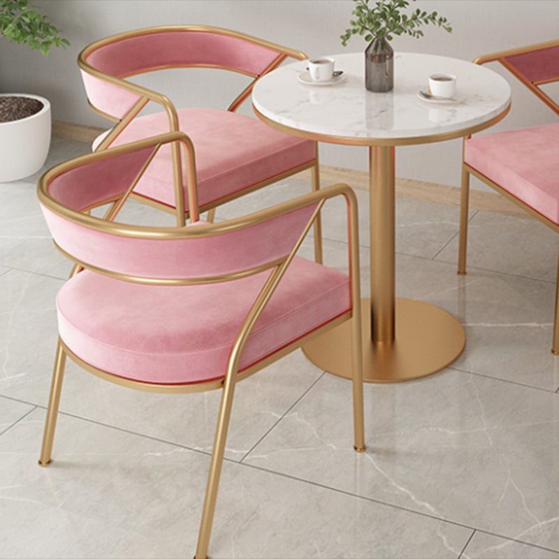 Glam Style Dining Arm Chair Upholstered Open Back Dining Chair Clearhalo 'Dining Chairs' 'Dining Tables & Seating' 'dining_chair' 'furn' 'furn_dining_chair' 'Furniture' 'furniture_dining_chair' 'Kitchen & Dining Furniture' 5044240