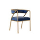 Glam Style Dining Arm Chair Upholstered Open Back Dining Chair Blue 1 Piece Clearhalo 'Dining Chairs' 'Dining Tables & Seating' 'dining_chair' 'furn' 'furn_dining_chair' 'Furniture' 'furniture_dining_chair' 'Kitchen & Dining Furniture' 5044241