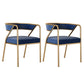 Glam Style Dining Arm Chair Upholstered Open Back Dining Chair Blue 2 Piece Set Clearhalo 'Dining Chairs' 'Dining Tables & Seating' 'dining_chair' 'furn' 'furn_dining_chair' 'Furniture' 'furniture_dining_chair' 'Kitchen & Dining Furniture' 5044243