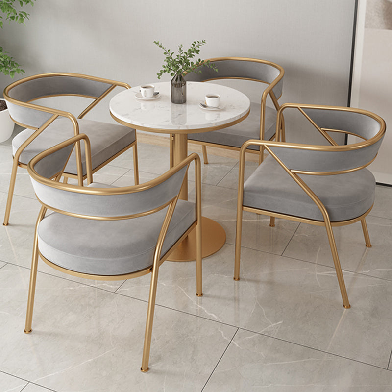 Glam Style Dining Arm Chair Upholstered Open Back Dining Chair Clearhalo 'Dining Chairs' 'Dining Tables & Seating' 'dining_chair' 'furn' 'furn_dining_chair' 'Furniture' 'furniture_dining_chair' 'Kitchen & Dining Furniture' 5044245