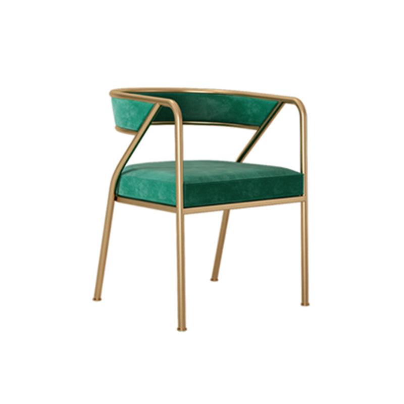 Glam Style Dining Arm Chair Upholstered Open Back Dining Chair Green 1 Piece Clearhalo 'Dining Chairs' 'Dining Tables & Seating' 'dining_chair' 'furn' 'furn_dining_chair' 'Furniture' 'furniture_dining_chair' 'Kitchen & Dining Furniture' 5044247