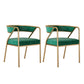 Glam Style Dining Arm Chair Upholstered Open Back Dining Chair Green 2 Piece Set Clearhalo 'Dining Chairs' 'Dining Tables & Seating' 'dining_chair' 'furn' 'furn_dining_chair' 'Furniture' 'furniture_dining_chair' 'Kitchen & Dining Furniture' 5044248