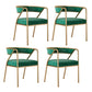 Glam Style Dining Arm Chair Upholstered Open Back Dining Chair Green 4 Piece Set Clearhalo 'Dining Chairs' 'Dining Tables & Seating' 'dining_chair' 'furn' 'furn_dining_chair' 'Furniture' 'furniture_dining_chair' 'Kitchen & Dining Furniture' 5044249