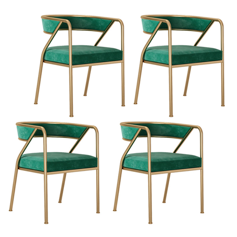 Glam Style Dining Arm Chair Upholstered Open Back Dining Chair Green 4 Piece Set Clearhalo 'Dining Chairs' 'Dining Tables & Seating' 'dining_chair' 'furn' 'furn_dining_chair' 'Furniture' 'furniture_dining_chair' 'Kitchen & Dining Furniture' 5044249