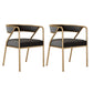 Glam Style Dining Arm Chair Upholstered Open Back Dining Chair Black 2 Piece Set Clearhalo 'Dining Chairs' 'Dining Tables & Seating' 'dining_chair' 'furn' 'furn_dining_chair' 'Furniture' 'furniture_dining_chair' 'Kitchen & Dining Furniture' 5044251