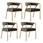 Glam Style Dining Arm Chair Upholstered Open Back Dining Chair Black 4 Piece Set Clearhalo 'Dining Chairs' 'Dining Tables & Seating' 'dining_chair' 'furn' 'furn_dining_chair' 'Furniture' 'furniture_dining_chair' 'Kitchen & Dining Furniture' 5044252