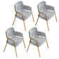 Glam Style Dining Arm Chair Upholstered Open Back Dining Chair for Indoor Light Gray 4 Piece Set Clearhalo 'Dining Chairs' 'Dining Tables & Seating' 'dining_chair' 'furn' 'furn_dining_chair' 'Furniture' 'furniture_dining_chair' 'Kitchen & Dining Furniture' 5044259