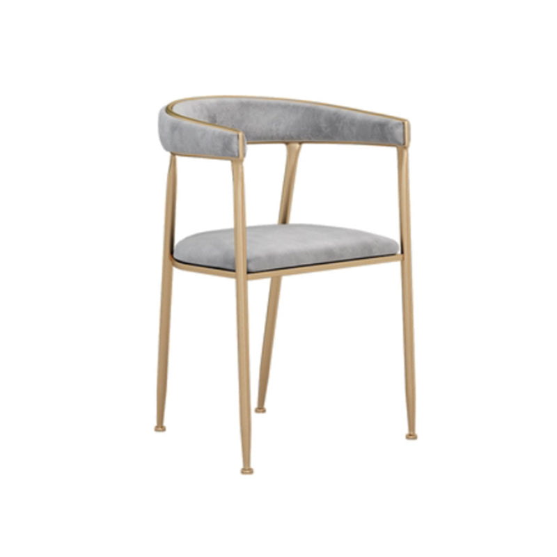 Glam Style Dining Arm Chair Upholstered Open Back Dining Chair for Indoor Grey 1 Piece Clearhalo 'Dining Chairs' 'Dining Tables & Seating' 'dining_chair' 'furn' 'furn_dining_chair' 'Furniture' 'furniture_dining_chair' 'Kitchen & Dining Furniture' 5044260