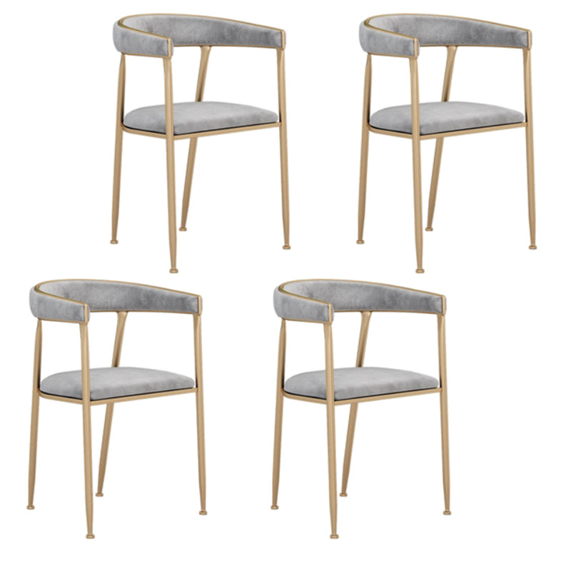 Glam Style Dining Arm Chair Upholstered Open Back Dining Chair for Indoor Grey 4 Piece Set Clearhalo 'Dining Chairs' 'Dining Tables & Seating' 'dining_chair' 'furn' 'furn_dining_chair' 'Furniture' 'furniture_dining_chair' 'Kitchen & Dining Furniture' 5044264