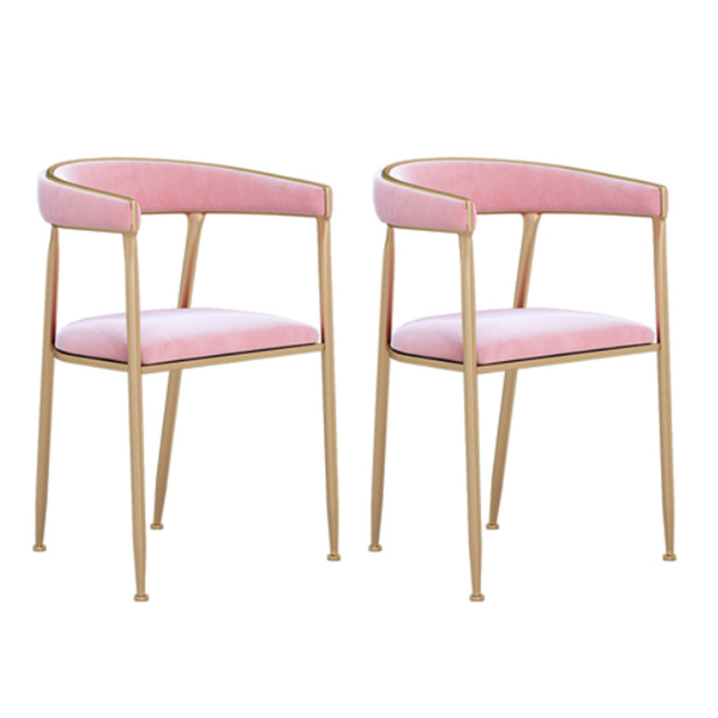 Glam Style Dining Arm Chair Upholstered Open Back Dining Chair for Indoor Pink 2 Piece Set Clearhalo 'Dining Chairs' 'Dining Tables & Seating' 'dining_chair' 'furn' 'furn_dining_chair' 'Furniture' 'furniture_dining_chair' 'Kitchen & Dining Furniture' 5044268