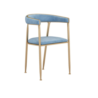 Glam Style Dining Arm Chair Upholstered Open Back Dining Chair for Indoor Blue 1 Piece Clearhalo 'Dining Chairs' 'Dining Tables & Seating' 'dining_chair' 'furn' 'furn_dining_chair' 'Furniture' 'furniture_dining_chair' 'Kitchen & Dining Furniture' 5044272