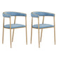 Glam Style Dining Arm Chair Upholstered Open Back Dining Chair for Indoor Blue 2 Piece Set Clearhalo 'Dining Chairs' 'Dining Tables & Seating' 'dining_chair' 'furn' 'furn_dining_chair' 'Furniture' 'furniture_dining_chair' 'Kitchen & Dining Furniture' 5044274